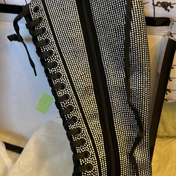 Nasty gal diamanté lace up combat boots - Picture 6 of 16